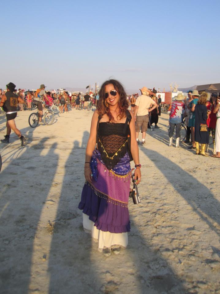Rachel Kallett working the Burning Man event in 2015
