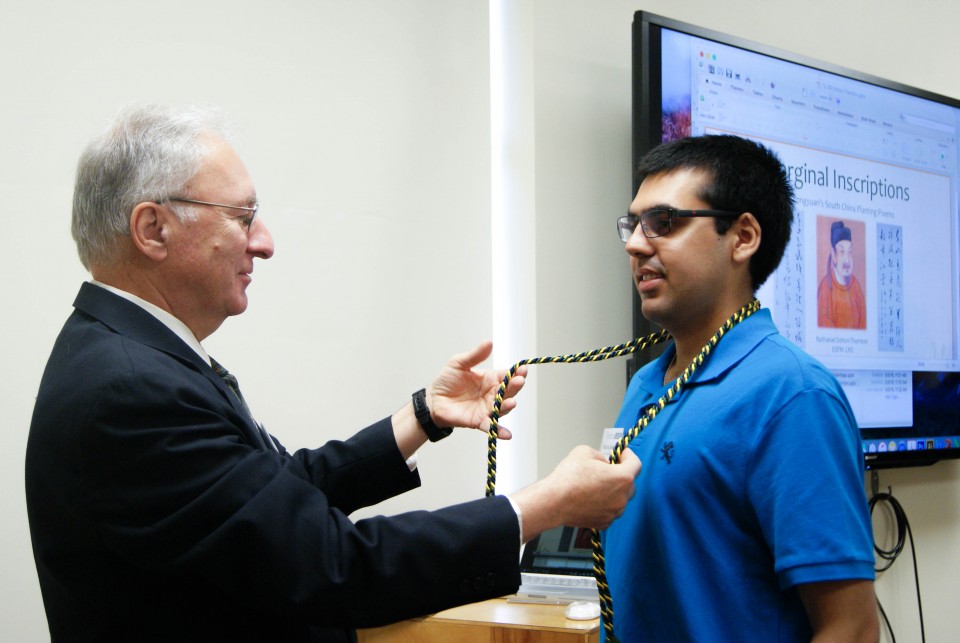 Professor Tasios Melis and Manraj Sekhon (Photo by Mei Mei)